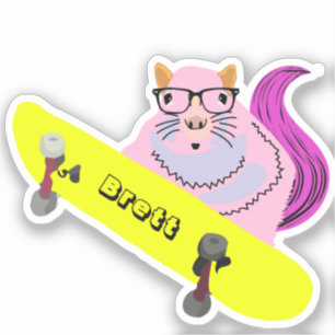 Naughty Eichhörnchen #520 Brett Skateboarding Aufkleber