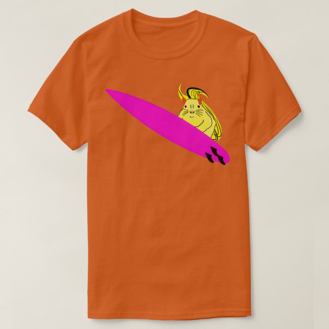 Naughty Eichhörnchen 527 Surfen T-Shirt (Design vorne)