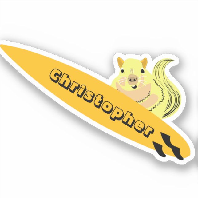 Naughty Eichhörnchen #531 Surfen Aufkleber (Vorderseite)