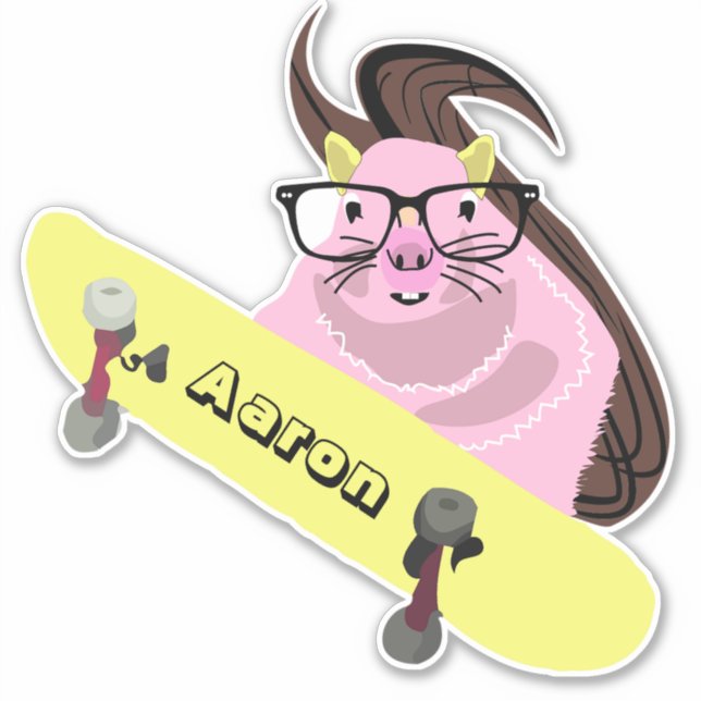 Naughty Eichhörnchen #539 Skateboarding Aufkleber (Vorderseite)