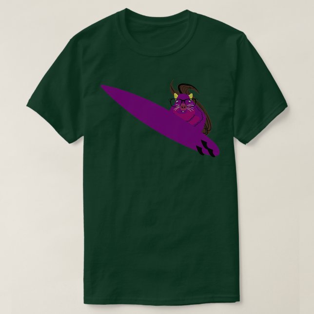Naughty Eichhörnchen 570 Surfen T-Shirt (Design vorne)