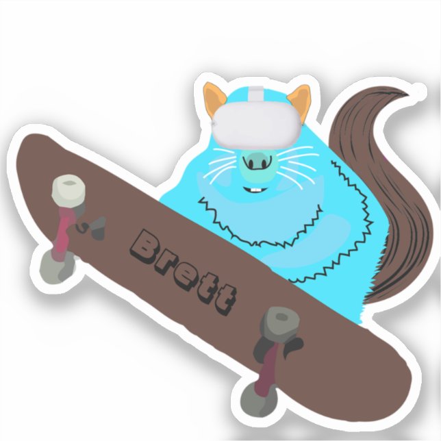Naughty Eichhörnchen #571 Brett Skateboarding Aufkleber (Vorderseite)