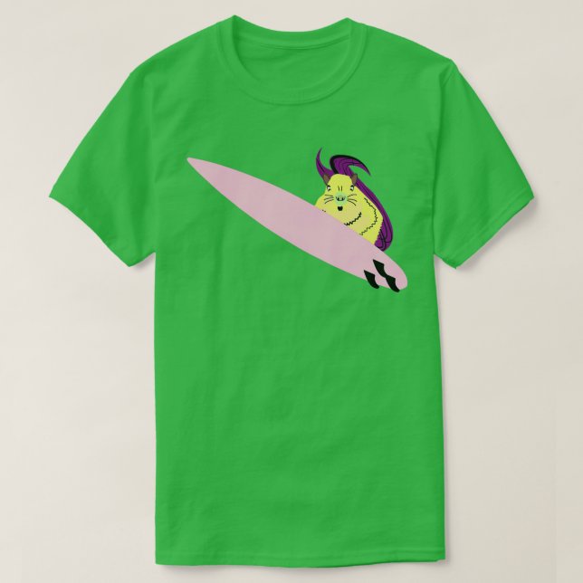 Naughty Eichhörnchen 579 Surfen T-Shirt (Design vorne)