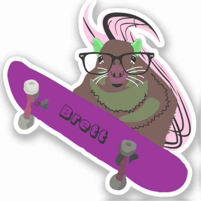 Naughty Eichhörnchen #602 Brett Skateboarding Aufkleber (Vorderseite)