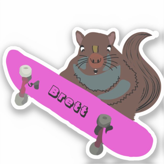 Naughty Eichhörnchen #622 Brett Skateboarding Aufkleber (Vorderseite)