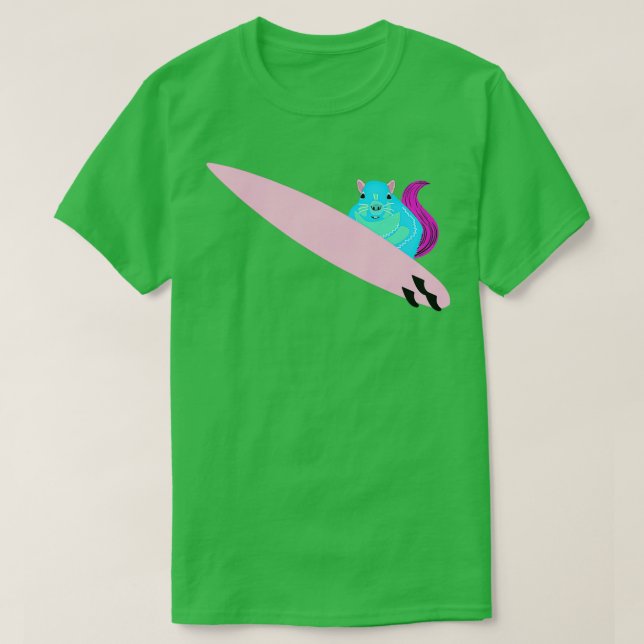Naughty Eichhörnchen 625 Surfen T-Shirt (Design vorne)