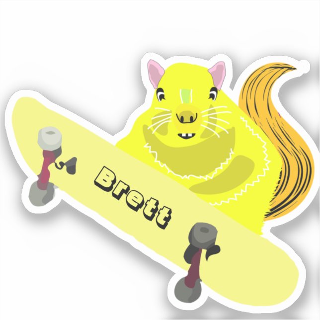 Naughty Eichhörnchen #628 Brett Skateboarding Aufkleber (Vorderseite)