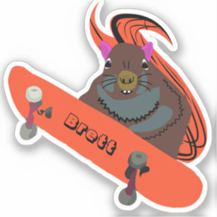 Naughty Eichhörnchen #645 Brett Skateboarding Aufkleber
