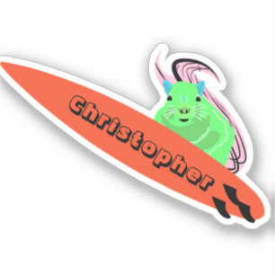 Naughty Eichhörnchen #652 Surfen Aufkleber
