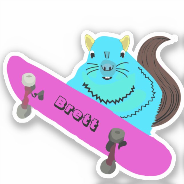 Naughty Eichhörnchen #793 Brett Skateboarding Aufkleber (Vorderseite)