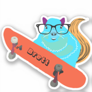 Naughty Eichhörnchen #801 Brett Skateboarding Aufkleber