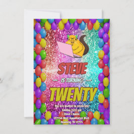 Naughty Eichhörnchen Internet-Party Geburtstag Ein Einladung