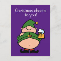 Naughty Elves Beer Weihnachtskarte