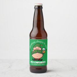 Naughty Elves Green Christmas Bière Étiquette