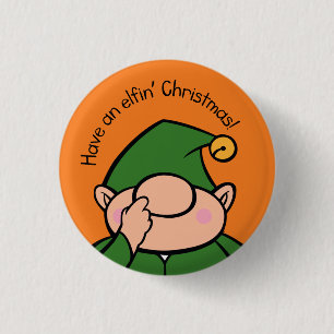 Naughty Elves Picker Weihnachts-Abzeichen Button