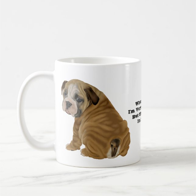 Naughty English Bulldog Puppy Kaffeetasse (Links)