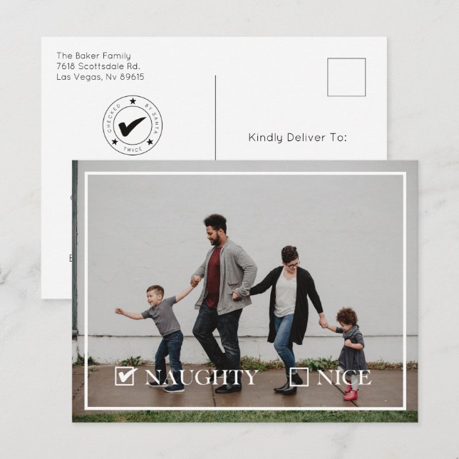 Naughty-Foto Feiertagspostkarte (Vorne/Hinten)