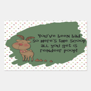 Naughty Funny Christmas Rentier Kacke Geschenkguts Rechteckiger Aufkleber