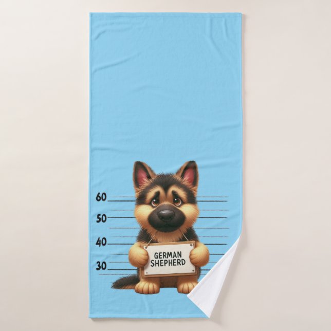 Naughty German Shepherd (Serviette de bain)