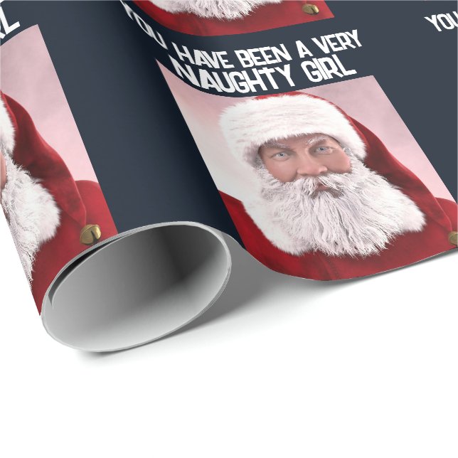 NAUGHTY GIRL CHRISTMAS SANTA WRAPPING PAPIER GESCHENKPAPIER (Rolleneckpunkt)
