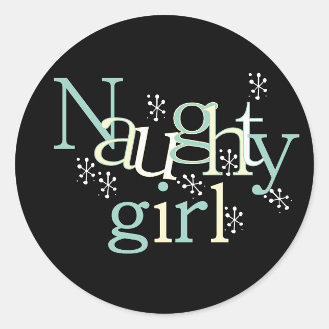 Naughty Girl Runder Aufkleber (Vorderseite)