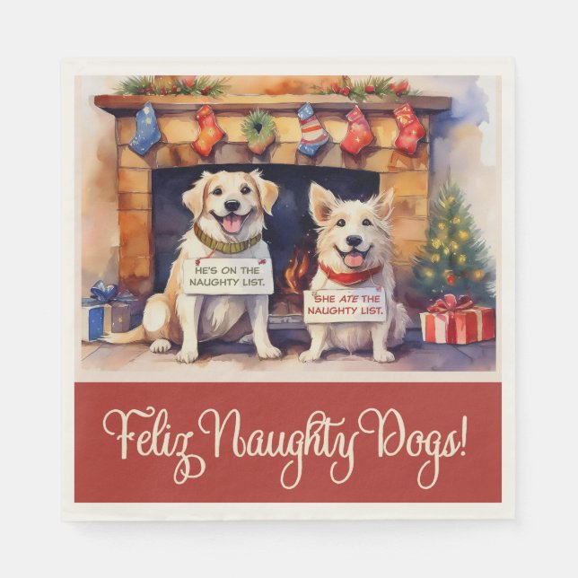 Naughty Hogs Weihnachtsbuch Napkins Serviette (Vorderseite)