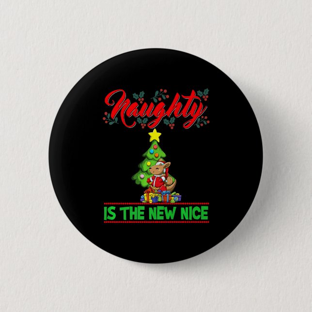 Naughty Is The New Nice Christmas Santa Xmas Premi Button (Vorderseite)