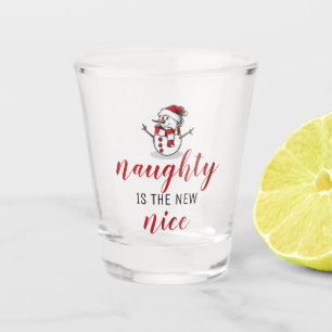 Naughty ist der neue nette Schneemann   Weihnachte Schnapsglas