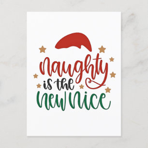 Naughty ist der neue schöne Weihnachtsmann Einladungspostkarte