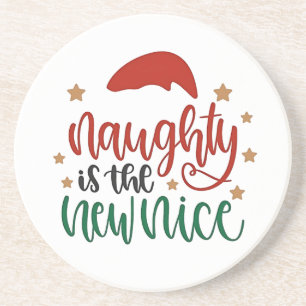 Naughty ist der neue schöne Weihnachtsmann Getränkeuntersetzer