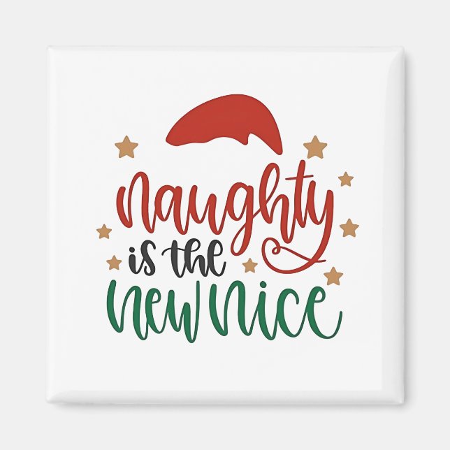 Naughty ist der neue schöne Weihnachtsmann Magnet (Vorne)