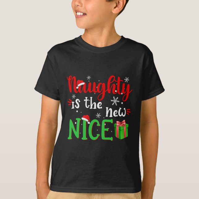 Naughty ist der neue schöne Weihnachtsmann Weihnac T-Shirt (Vorderseite)