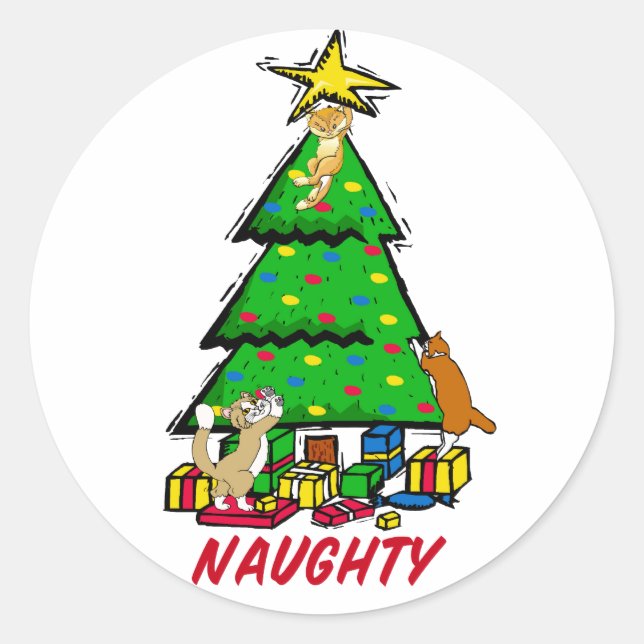 Naughty Kätzchen Stickers (Vorderseite)