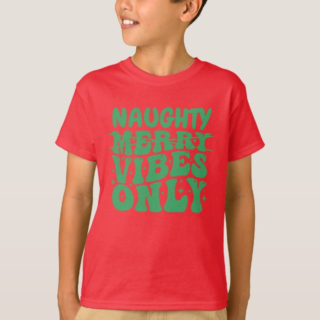 Naughty Kids Custom Christmas T-Shirt (Vorderseite)