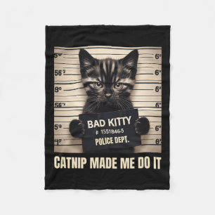 Naughty Kitty Jail Foto Catnip ließ mich es tun Fleecedecke