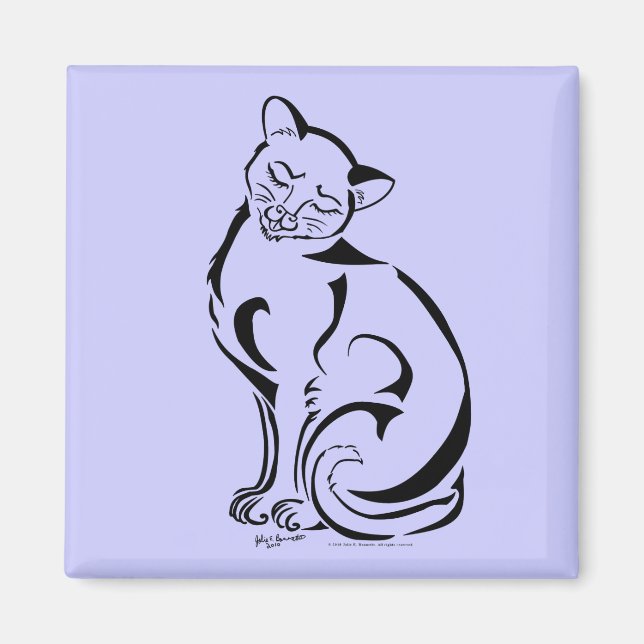Naughty Kitty (no text) Square Magnet (Vorne)
