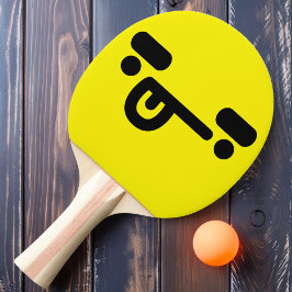 Naughty Konfuse Face Yellow Ping Pong Paddle Tischtennis Schläger
