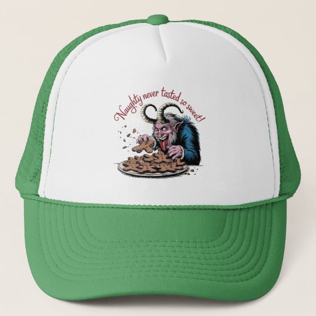 Naughty Krampus Weihnachtsdesign Truckerkappe (Vorderseite)