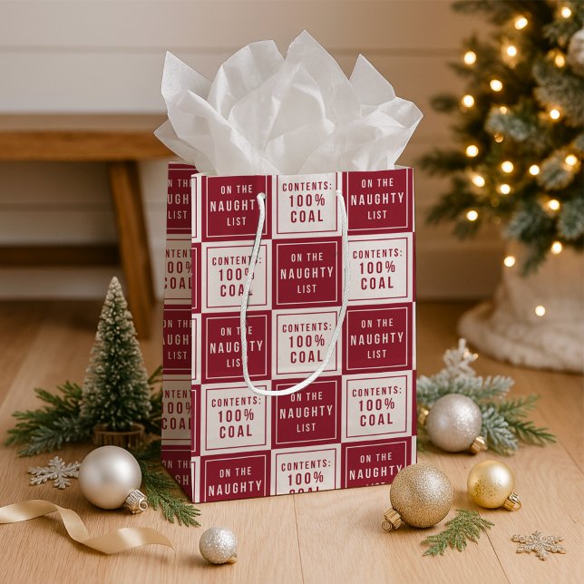 Naughty List 100% Kohle | Weihnachten Mittlere Geschenktüte (Von Creator hochgeladen)