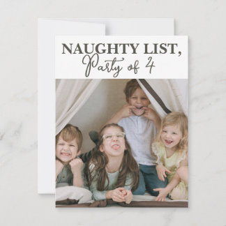 Naughty List Funny Foto Weihnachtskarte Feiertagskarte