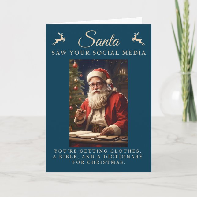Naughty List Funny Sarcastic Weihnachten Karte (Vorderseite)