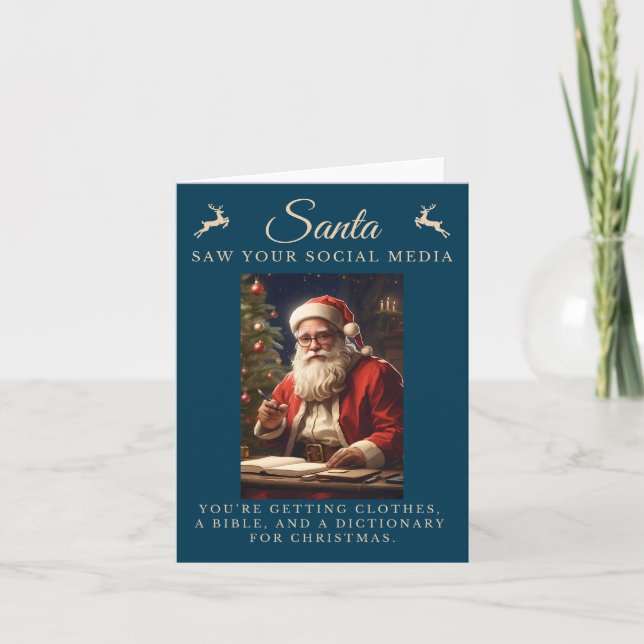 Naughty List Funny Sarcastic Weihnachten Karte (Vorderseite)