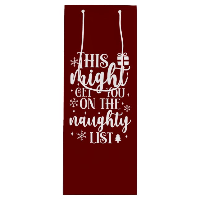 Naughty List Geschenktüte Für Weinflaschen (Vorderseite)