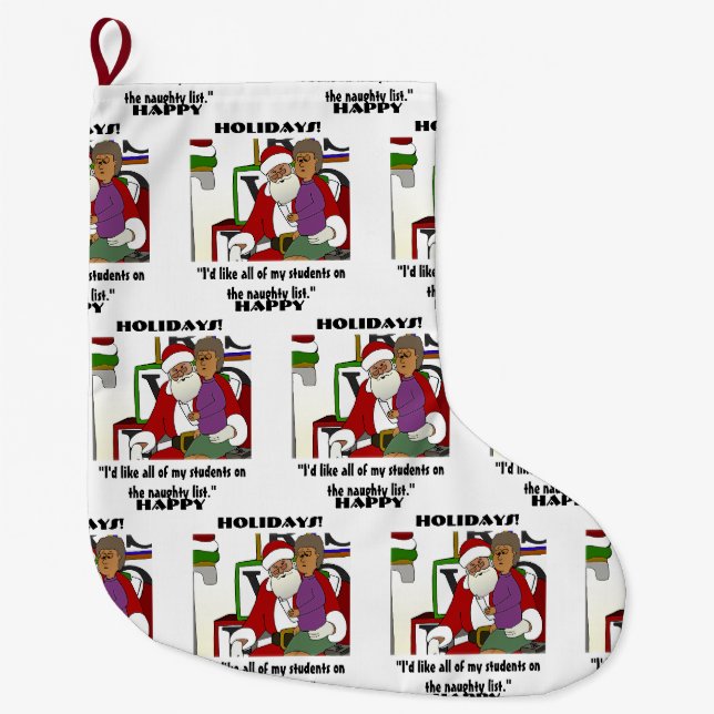 Naughty List Großer Weihnachtsstrumpf (Vorderseite)