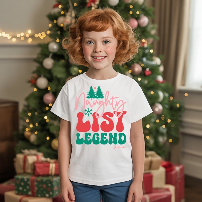Naughty List Legend - Funny Personalisiert Christm T-Shirt (Naughty List Legend – Funny Personalized Christmas T-Shirt)