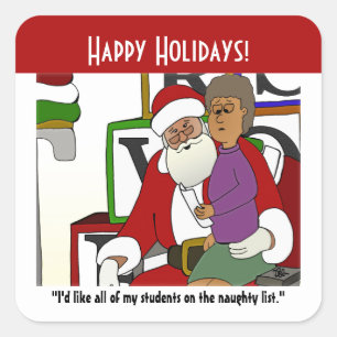 Naughty List Quadratischer Aufkleber