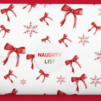 Naughty List Red Christmas Fun Round-Geschenkstick Runder Aufkleber
