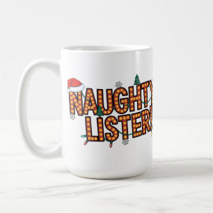 Naughty Lister! Hollywood Marquee Christmas Lights Kaffeetasse