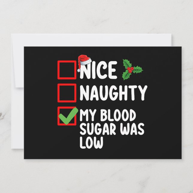 Naughty mein Blutzucker war Diabetes Chris Einladung (Vorderseite)