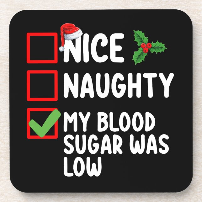 Naughty mein Blutzucker war Diabetes Chris Getränkeuntersetzer (Vorderseite)